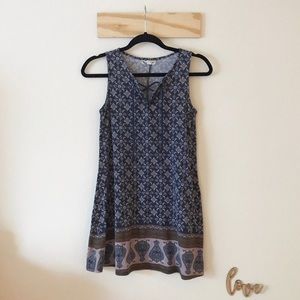 About A Girl Bohemian Lace Up Mini Dress
